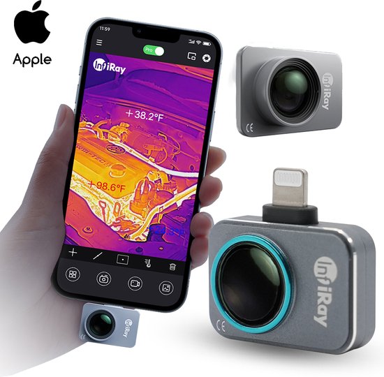Xinfrared P2 Pro Warmtebeeldcamera - 9g Metalen Body, -20°C Tot 600°C, 256x192 Resolutie, 25Hz, Plug-and-play Voor Android 9.0+