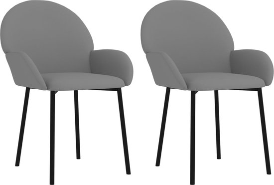 vidaXL Chaises de salle à manger 2 pcs simili cuir gris