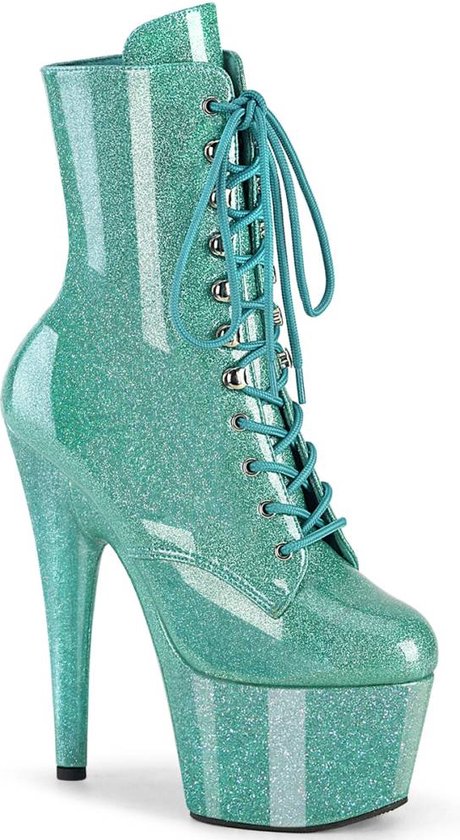 Pleaser - ADORE-1020GP Plateau Laarzen, Paaldans schoenen - US 9 - 39 Shoes - Turquoise