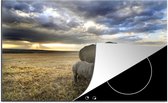 KitchenYeah® Inductie beschermer 77x51 cm - Neushoorn - Kalf - Safari - Kookplaataccessoires - Afdekplaat voor kookplaat - Inductiebeschermer - Inductiemat - Inductieplaat mat