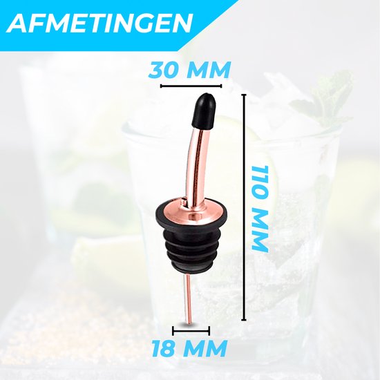Krumble Schenktuit RVS met rubberen afsluiting - Set van 6