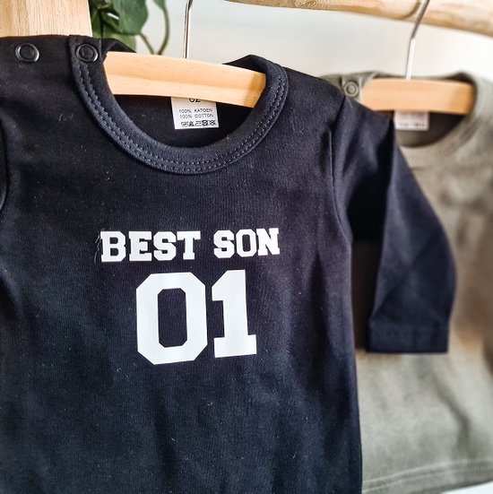 Baby shirt zwart met lange mouwen - Maat 62 - Best Son 01