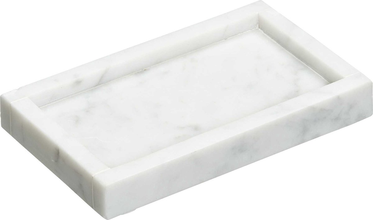 Luxe tray marmer - wit - zeepbakje - badkamer - keuken - toilet - woonkamer - 15 x 9 x 2 cm