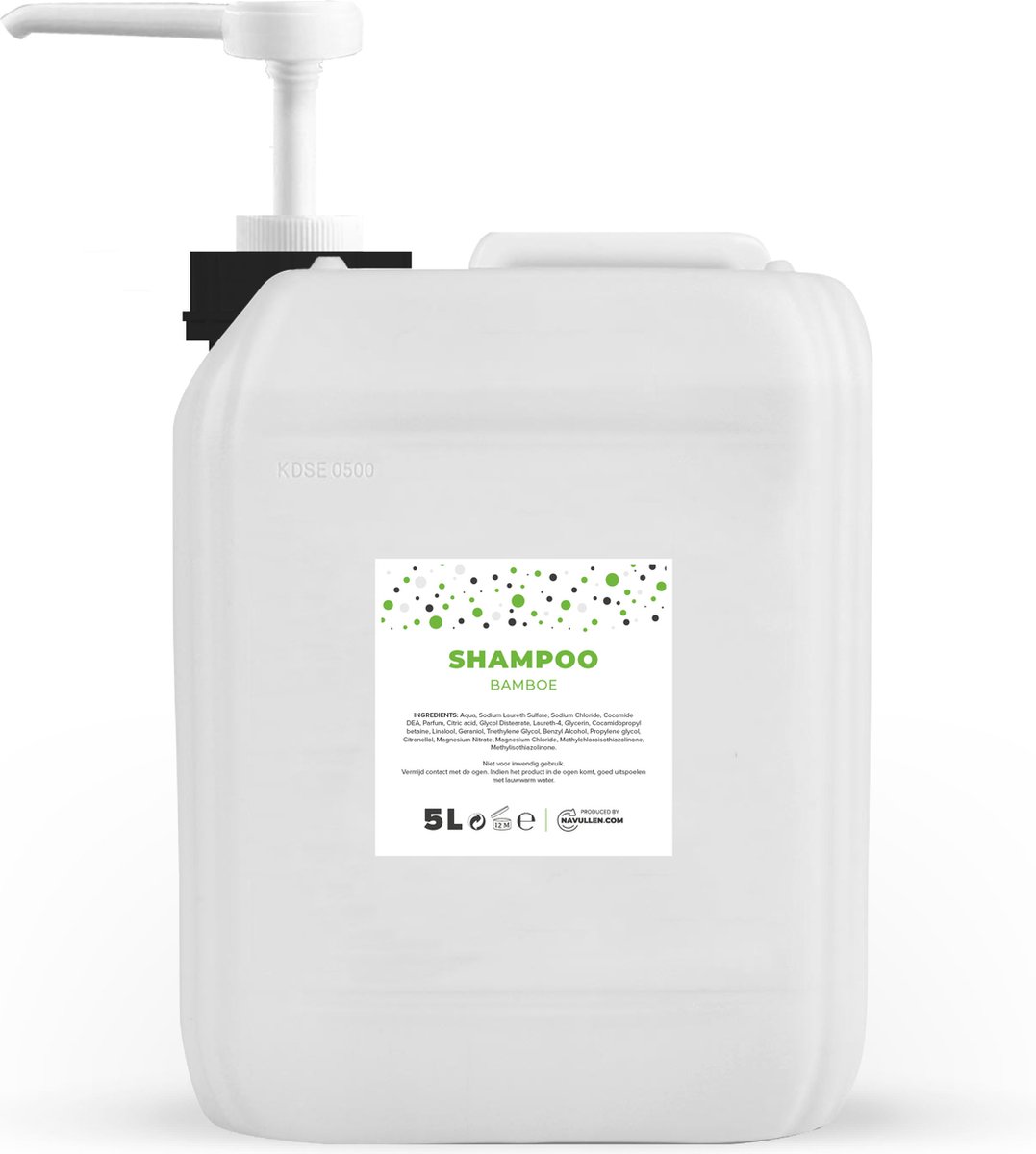 Shampoo - Bamboe - Parelmoer - 5 Liter - Jerrycan - Met pomp - Navulling - Navullen