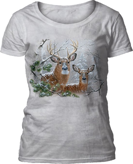Ladies T-shirt Whitetail Winter L