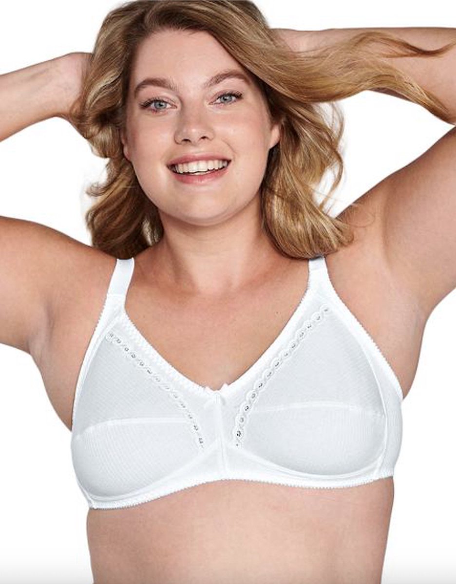 Naturana 100 katoenen soft BH zonder beugels maat 100D wit bol