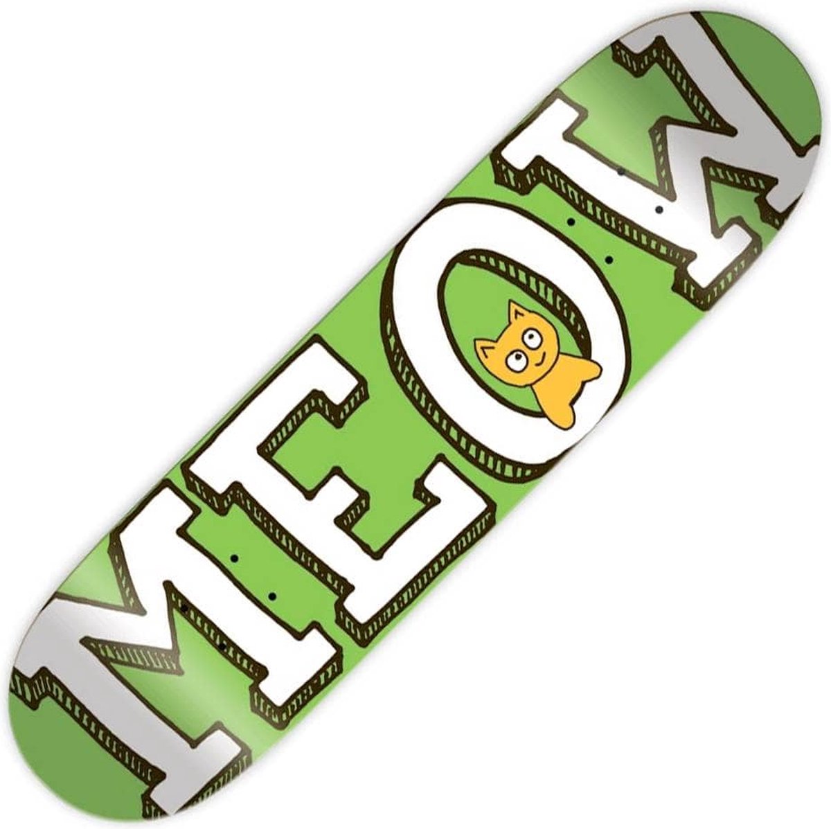 Meow Logo (Green) Skateboard Deck + Gratis Griptape + Gratis Verzending