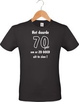 mijncadeautje - T-shirt unisex - zwart - Het duurde 70 jaar - maat M