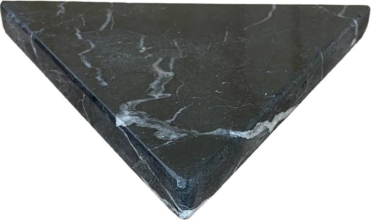 Zwart Marmer Driehoek Seveerplank - Nattursteen Tray - Bord 15 cm - Dessertbord - Dienblad