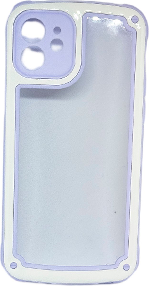 GreenBasket - Luxe Back Cover geschikt voor de iPhone 12 - Paars - Anti-shock - Twee kleurig - Designer Style - Telefoonhoes