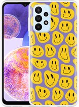 Hoesje Geschikt voor Samsung Galaxy A23 Smileys