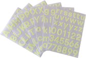 grote set glow in the dark plakletters met cijfers | alfabet stickers | hoogte 4 cm