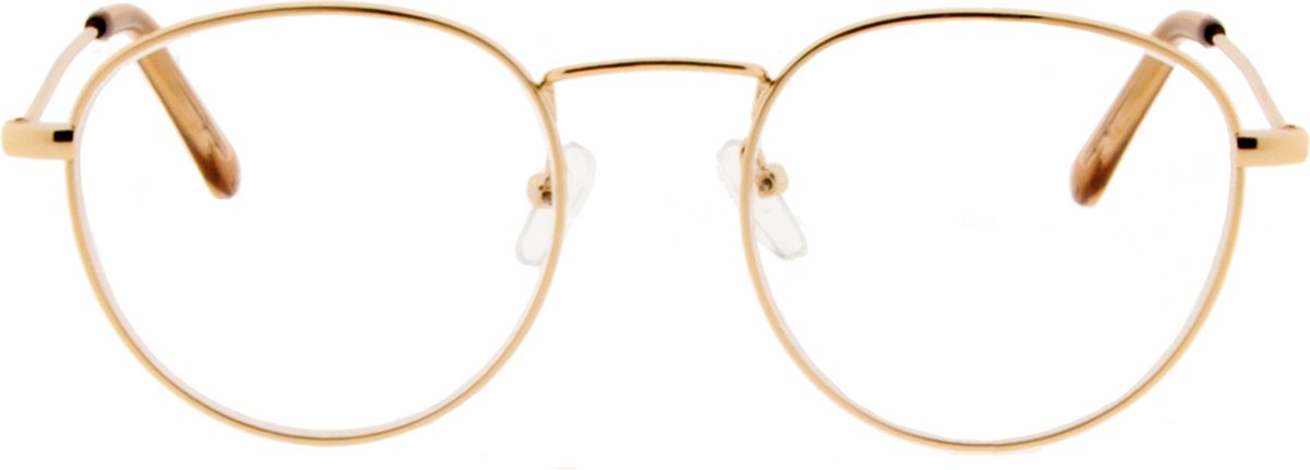 Noci Eyewear Leesbril SCG018 Goldy +1.50 - Rond metaal frame - Goudkleurig