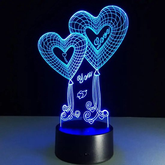 valentijn lamp | Valentine's day lamp | I love you lampje | harten nachtlampje | Nachtlamp Valentijnsdag | valentijnsdag cadeau | liefdescadeau | cadeau voor hem en haar | verjaardag cadeau | man en vrouw cadeau