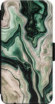 Casimoda® bookcase - Geschikt voor iPhone 14 - Hoesje met pasjeshouder - Groen marmer / Marble - Groen - Kunstleer