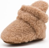 Babyslofjes - warme slofjes voor je baby - 0-6 maanden (11 cm) - schoenmaat 17/18 - bruin