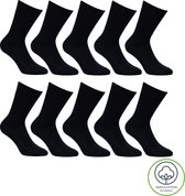 Sorprese 100% Katoenen Sokken - 10 Paar - Maat 39-42 - Zwart - Sokken Dames - Sokken Heren - Naadloze Sokken
