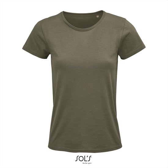 SOL'S - Crusader T-shirt dames - Khaki - 100% Biologisch katoen - XXL