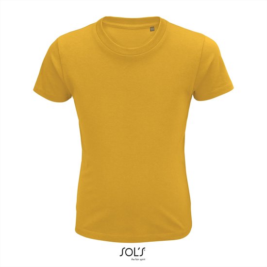 SOL'S - Crusader Kinder T-shirt - Geel - 100% Biologisch Katoen - 98-104
