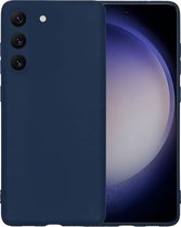 Hoesje Geschikt voor Samsung S23 Hoesje Siliconen Case Hoes - Hoes Geschikt voor Samsung Galaxy S23 Hoes Cover Case - Donkerblauw