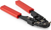 Krimptang - Krimpen, strippen en knippen - Kabels van 0.5 tot 6mm² - Geschikt voor RJ45 - Metaal - Rood - Allteq