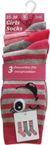 Meisjes sokken - katoen 3 paar in folderverpakking - pinklove - maat 31/34 - funny faces