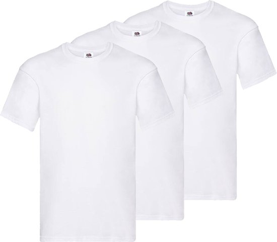 T-shirts Fruit of the Loom - T-shirts blanches - col rond - taille L - pack de 3