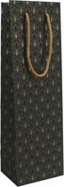 Art Deco Fan - Black Gold - Wijntas Wijnfles zak met koord - 39 x 12 x 9 cm - 12 Stuks