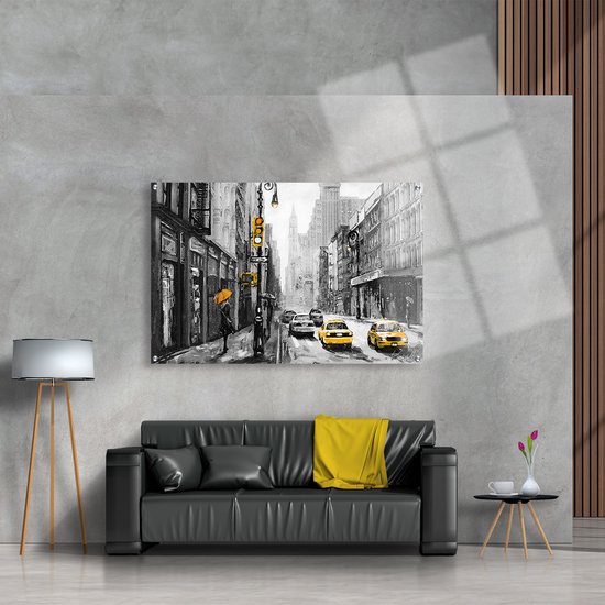 Luxe Plexiglas Schilderij New York Streets | 75x100 | Woonkamer | Slaapkamer | Kantoor | Muziek | Design | Art | Modern | ** 5MM DIK**