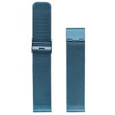 Milanese Mesh Fijn Geweven Horlogebandje Roestvrij Staal + opening tool - Lichtblauw 22mm