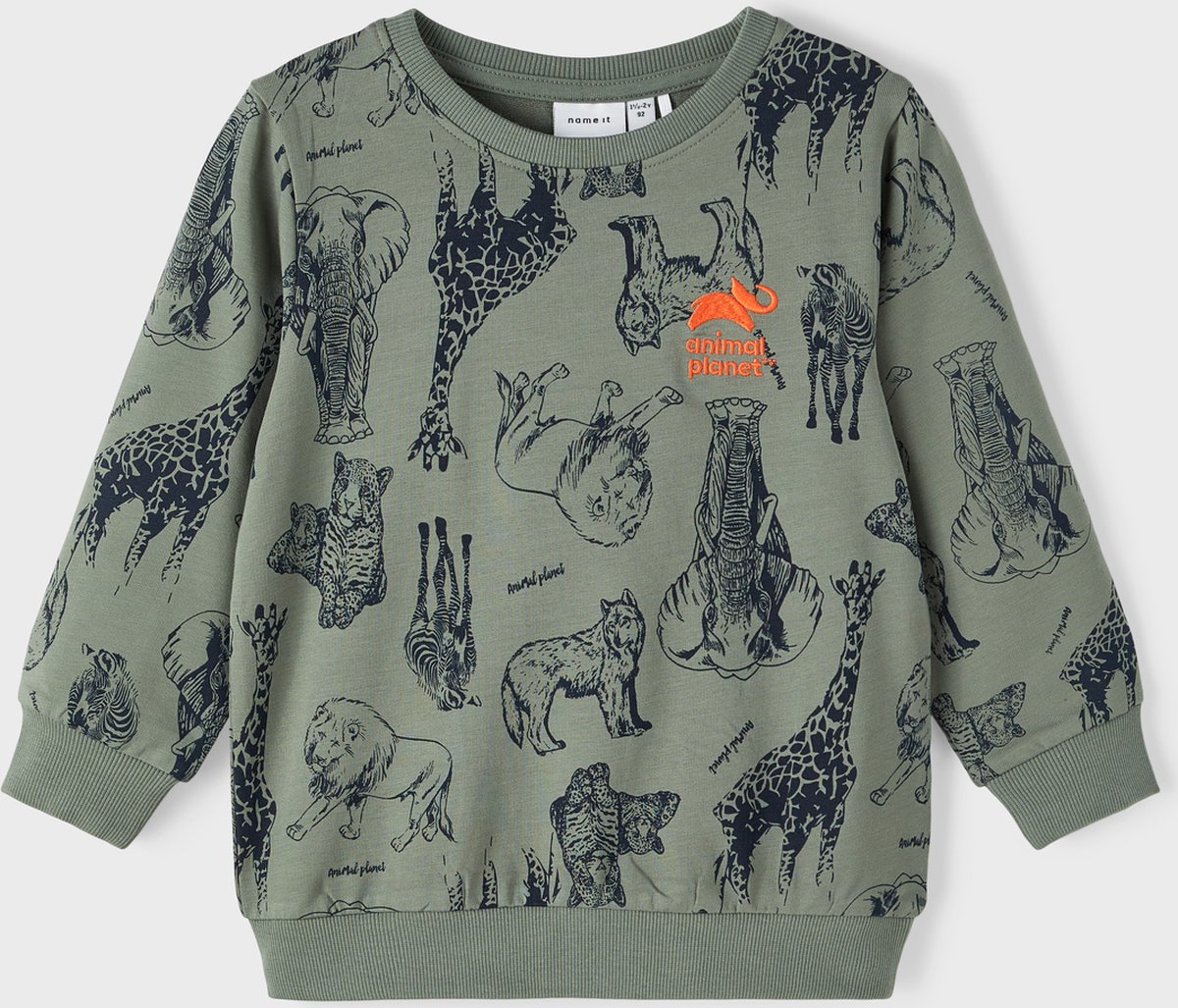 NAME IT NMMJEC ANIMALPLANET SWEAT UNB BFU Jongens Trui Maat 110 bol
