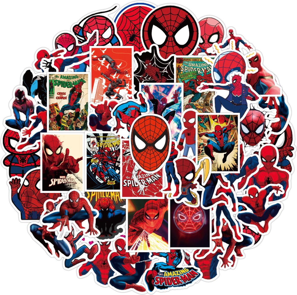 Autocollants Spiderman - Paquet de 50 - Marvel - Autocollants en vinyle de  haute