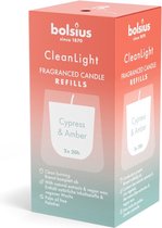 Bolsius Clean Light Geurnavulling 20u Cypress & Amber doosje a 2 stuks