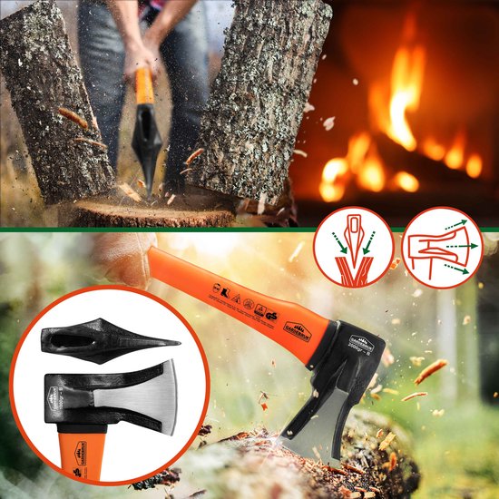Kliefhamer 3kg en hakbijl 37cm met fiber steel - set van 2 stuks van Kinzo — afbeelding 4