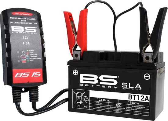BS Charger BS15 Smart acculader - 12V accu's - diagnose en onderhoud