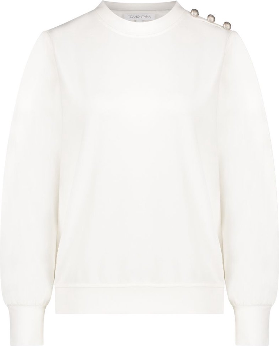 Tramontana C01-07-601 Sweater Punta Button Detail Off White