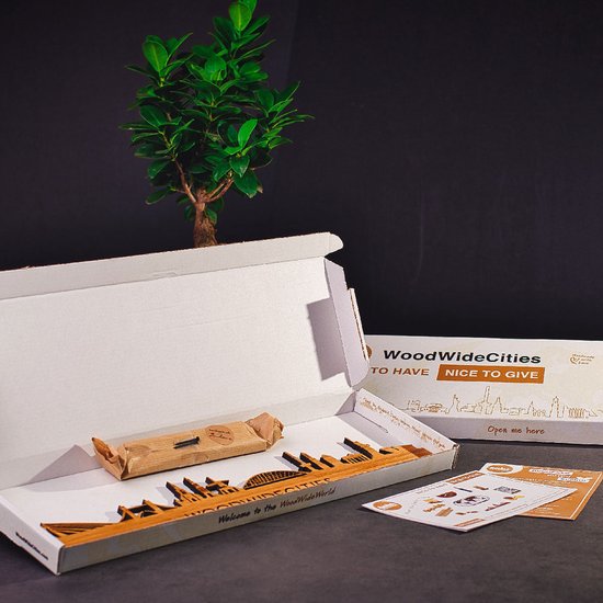 Debout Skyline Bois de Chêne de Gand - 40 cm - Décoration d'intérieur design - Décoration à poser