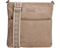 Beagles Malaga Crossbody Schoudertas met Trendy Schouderband - Lichttaupe