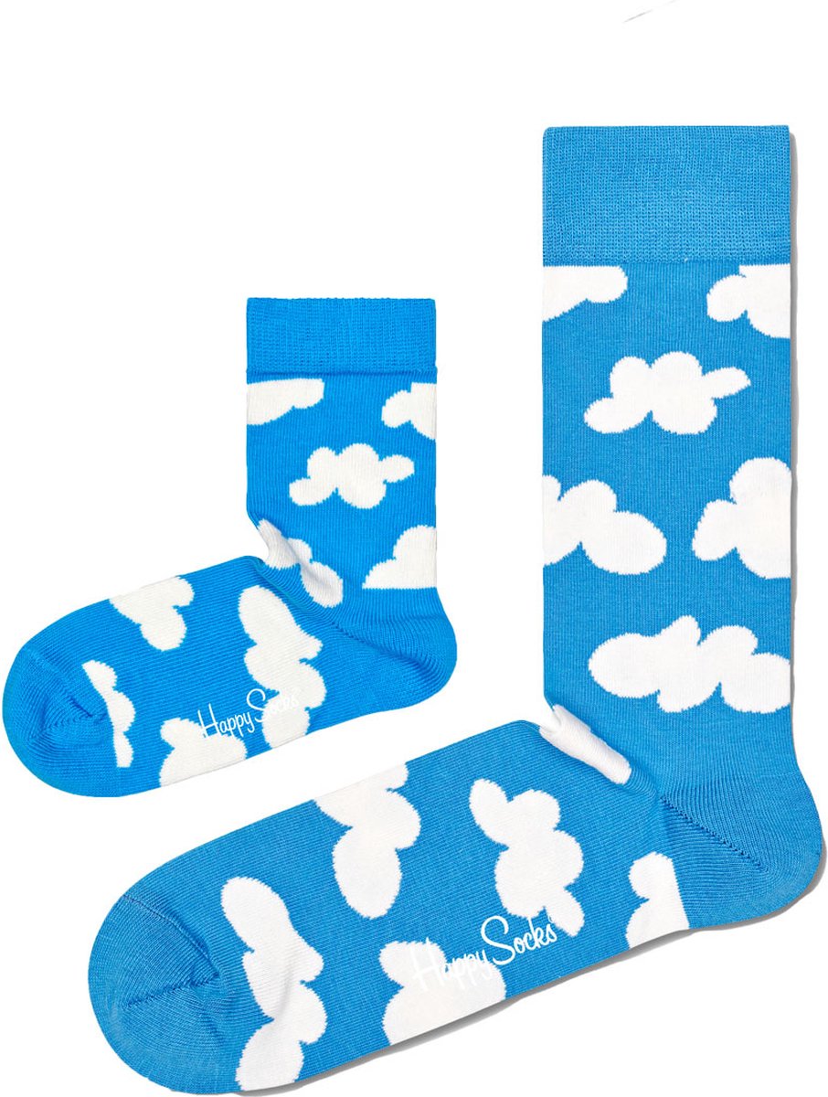 Goedkoopste Eenmannenkado.nl Zo Vader Zo Zoon/Dochter matching sokken Cloudy | Maat Vader 41 - 46 | Kind 2 - 3 jaar | Wolken