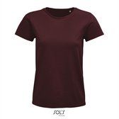 SOL'S - Pioneer T-Shirt dames - Bordeaux Rood - 100% Biologisch Katoen - L