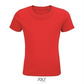 SOL'S - Pioneer Kinder T-Shirt - Rood - 100% Biologisch Katoen - 134-140