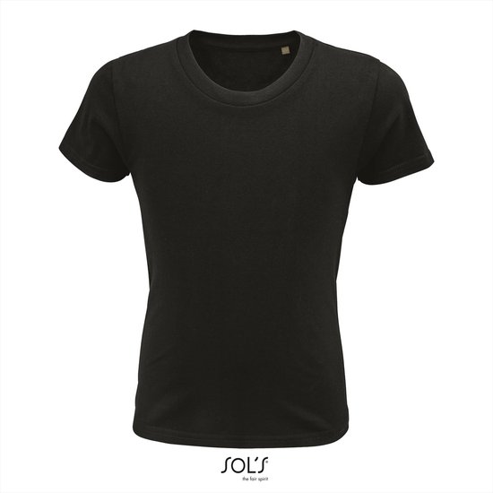 SOL'S - Pioneer Kinder T-Shirt - Zwart - 100% Biologisch Katoen - 110-116 |  bol.com