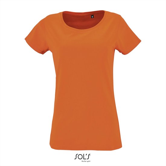 SOL'S - Milo T-Shirt dames - Oranje - 100% Biologisch Katoen - L