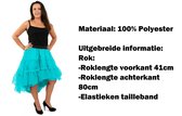 Luxe Petticoat schuin aflopend turquoise - Carnaval thema feest festival dansen party optocht fun