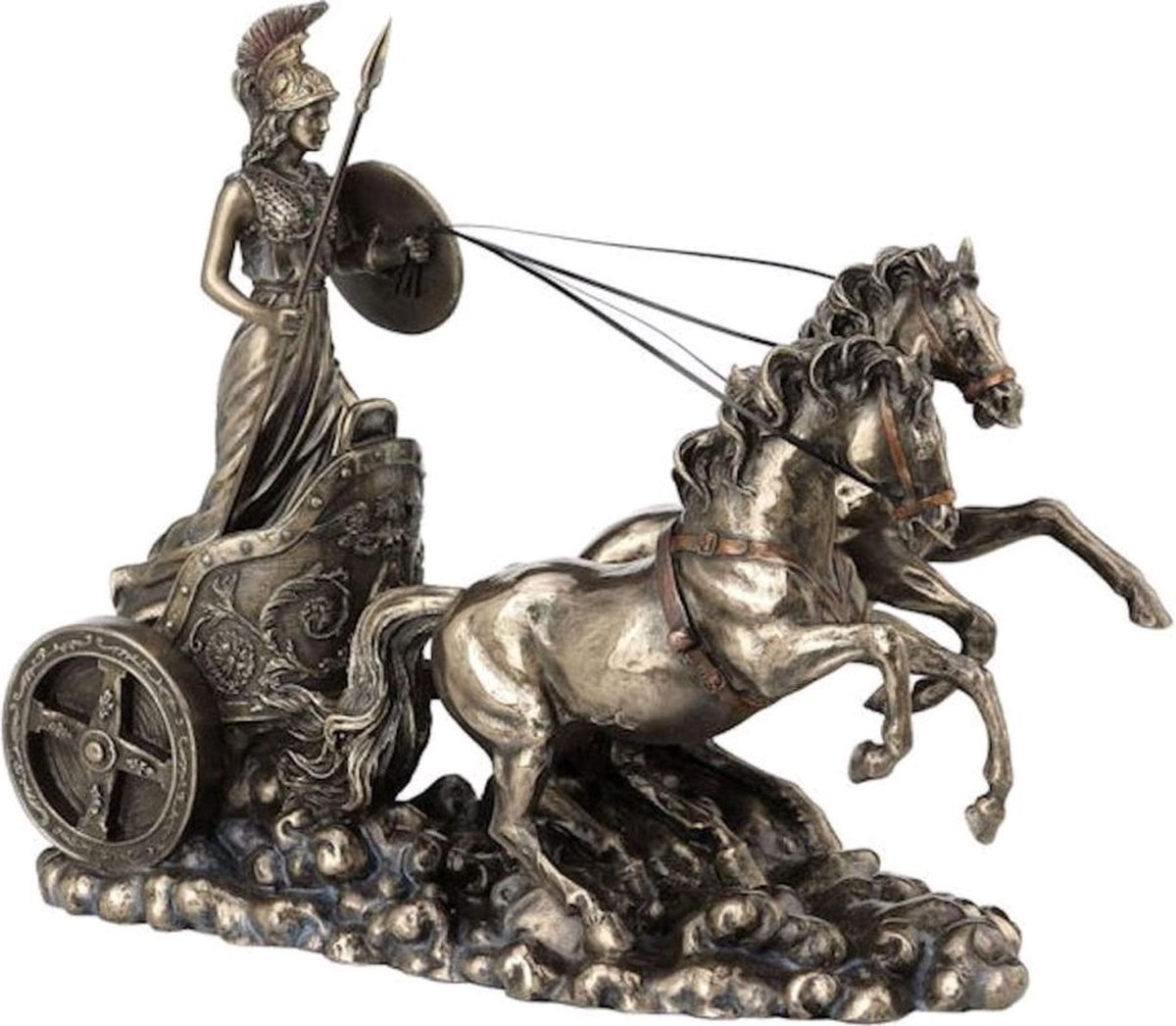 Veronese Design - Athene Rijdt Strijdwagen beeld - Zeer Gedetailleerd - Hoge Kwaliteit- (hxbxd) ca. 22cm x 27cm x 12cm