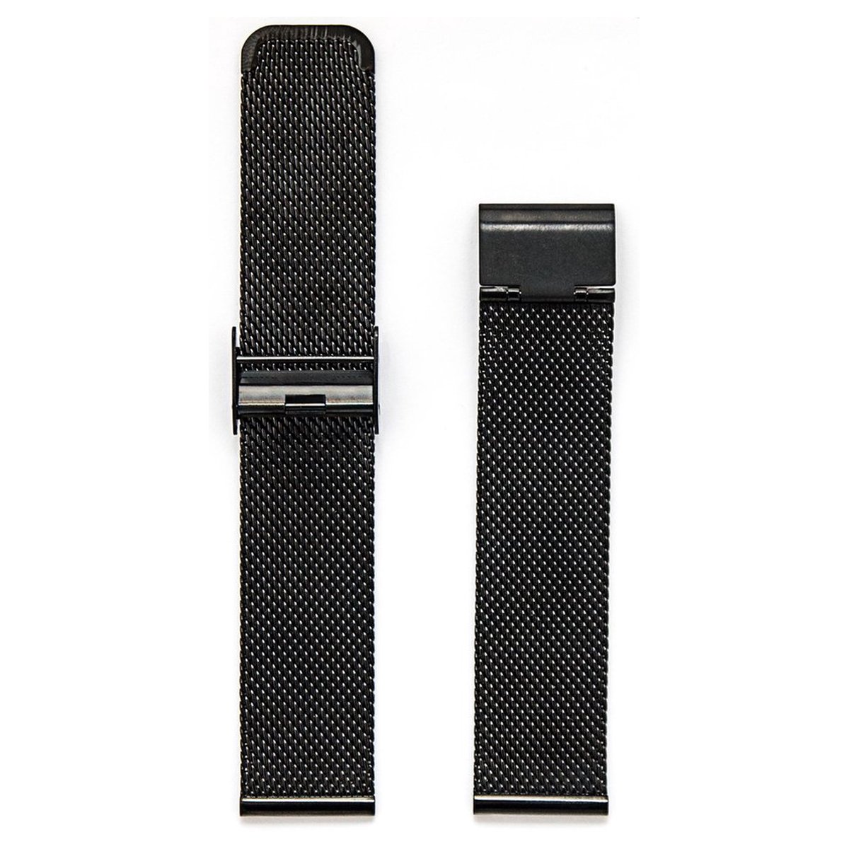 Black Slim line 18mm - Horlogeband Zwart - Milanese strap - Stainless steel + opening tool