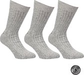 Sorprese Noorse Sokken - 3 Paar - Maat 46-47 - Grijs - Wollen Sokken - Warme Sokken - Werksokken - Cadeau
