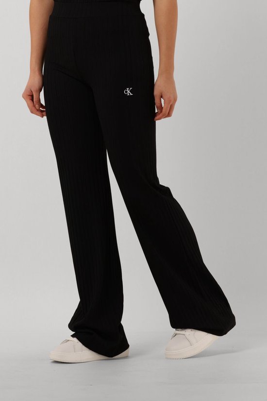 Calvin Klein Elongated Rib Pants Broeken & Jumpsuits Dames - Jeans -  Broekpak - Zwart... | bol.com