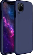 Hoesje Geschikt voor Huawei P40 Lite Hoesje - Fluweelzachte Microvezel Siliconen Back Cover – Donkerblauw