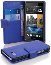 Cadorabo Hoesje voor HTC Desire 600 in KONINGSBLAUW - Beschermhoes van getextureerd kunstleder en kaartvakje Book Case Cover Etui